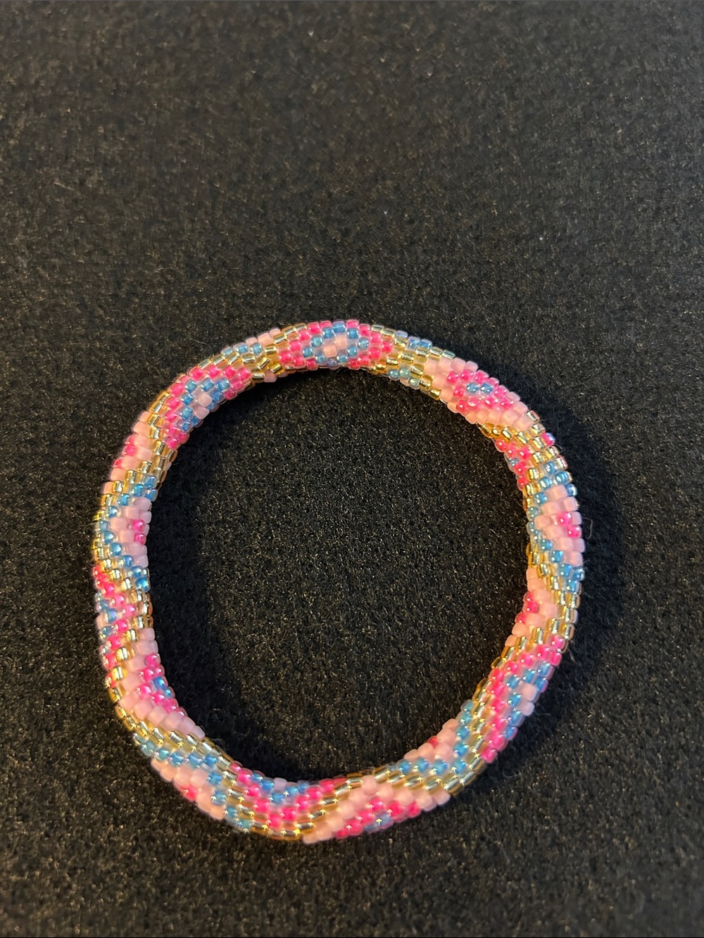 Confident Handmade Pink Multicolor Beaded Bracelet